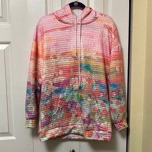 Colorful Quilted Women's Hoodie Sweater